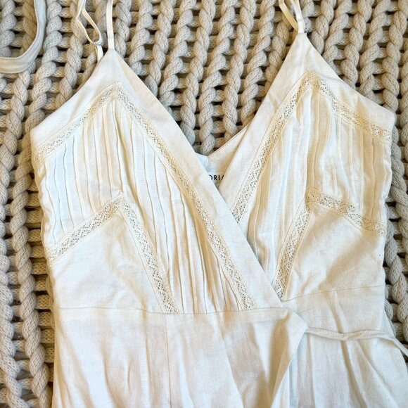 Storia NWT 100% Cotton Off White Spaghetti Strap Wrap Dress with Lace - XSmall - Picture 4 of 10